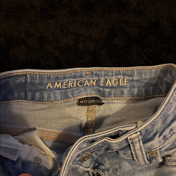 American Eagle Outfitters Light Blue Distressed Flare Jeans - Picture 2 of 10